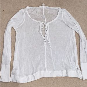 Free People white long sleeve tee